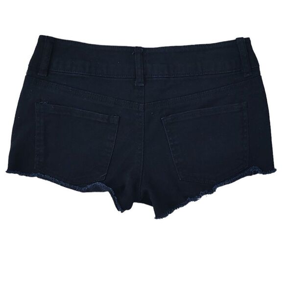 Refuge Black Denim Short Shorts Size 2 - Picture 2 of 3